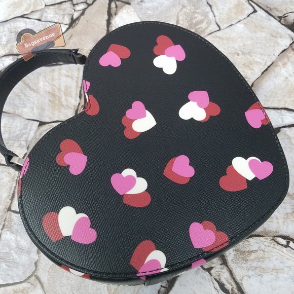 #bagsavenue love shack heart flutter multi pink black red crossbody kate spade - Picture 2 of 6
